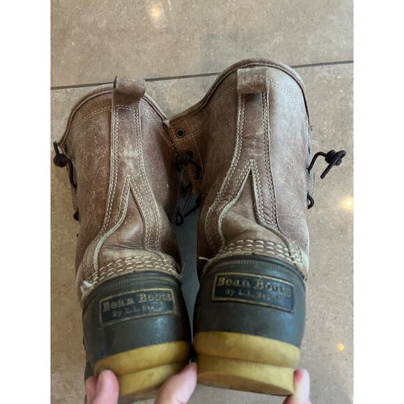 L.L. Bean Leather Shearing Fur Insulated Duck Boots Women 6 Winter Warm Outdoor - Picture 10 of 11